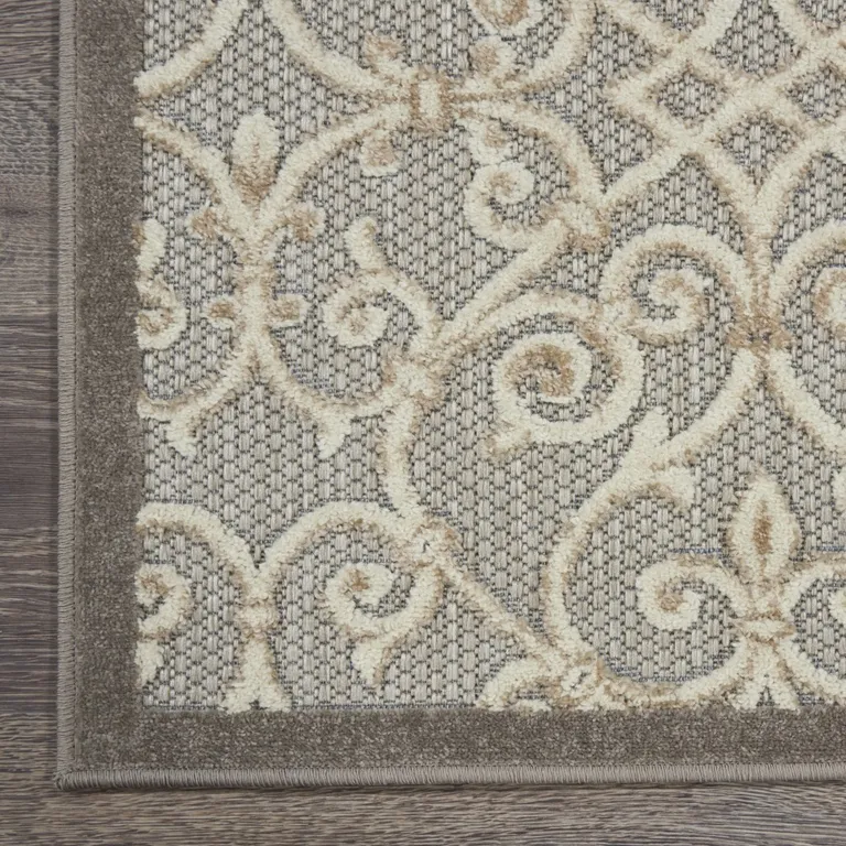 Natural and Gray Indoor Outdoor Area Rug Photo 2
