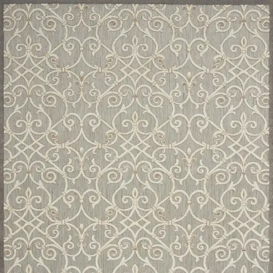 Gray And Ivory Indoor Outdoor Area Rug Photo 4