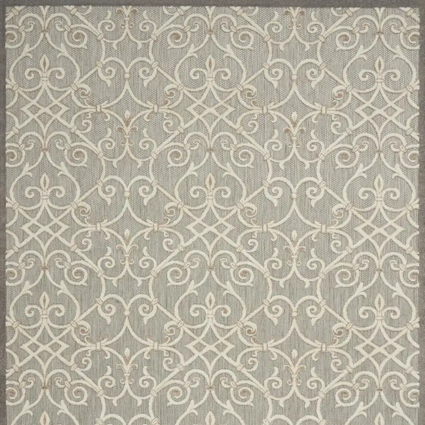 Gray And Ivory Indoor Outdoor Area Rug Photo 4