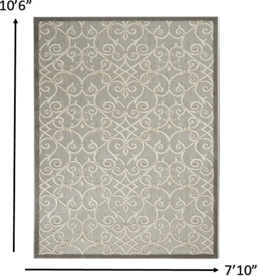 Natural and Gray Indoor Outdoor Area Rug Photo 5