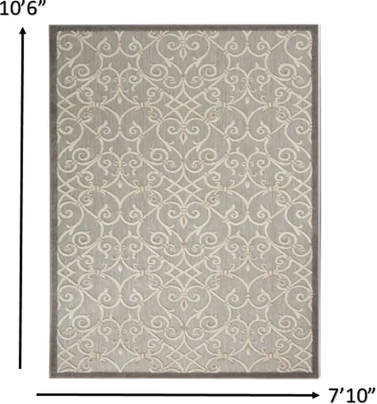 Natural and Gray Indoor Outdoor Area Rug Photo 5
