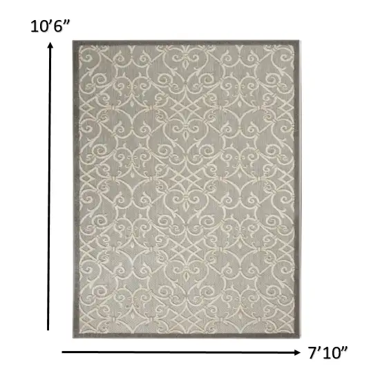 Natural and Gray Indoor Outdoor Area Rug Photo 5