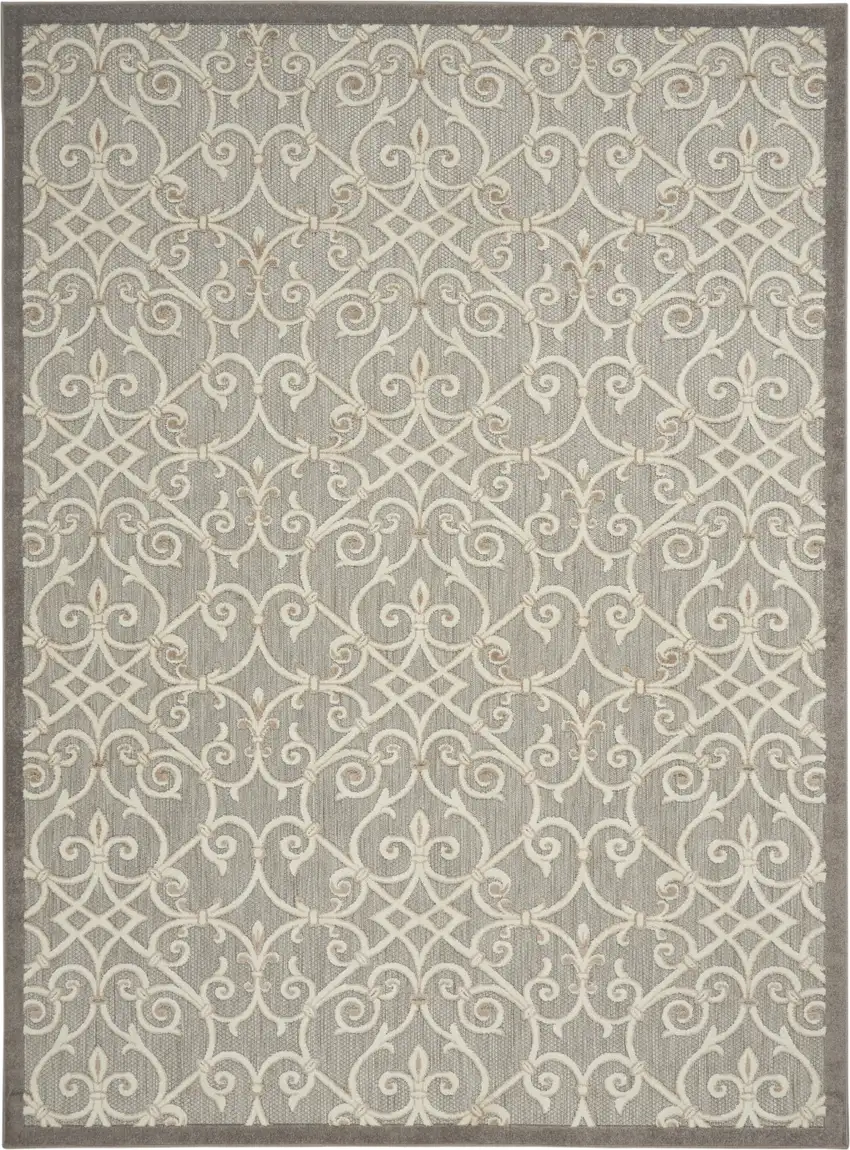 Natural and Gray Indoor Outdoor Area Rug Photo 1