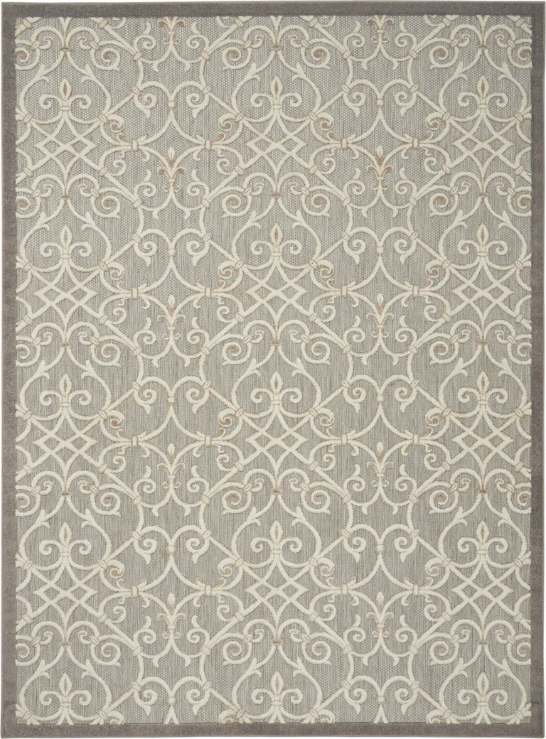 Natural and Gray Indoor Outdoor Area Rug Photo 5