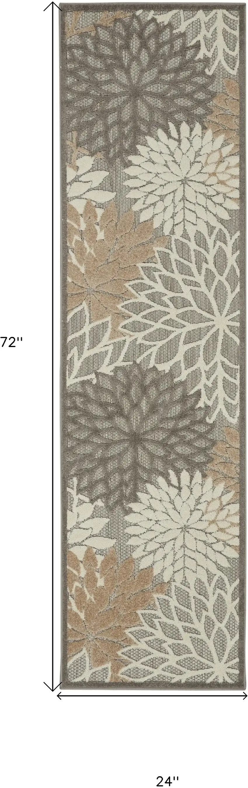 Natural and Gray Indoor Outdoor Runner Rug Photo 2