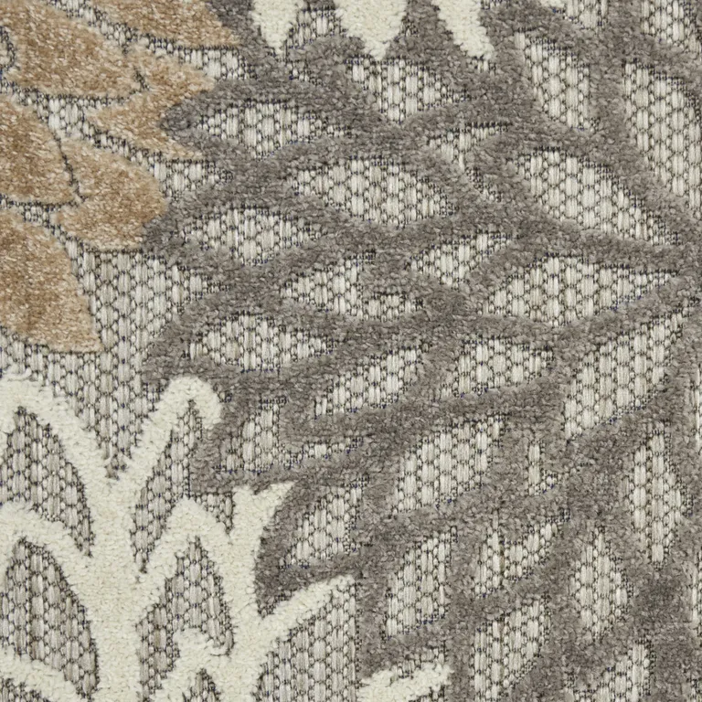 Natural and Gray Indoor Outdoor Runner Rug Photo 5