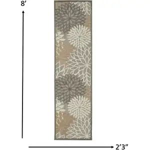 Photo of Natural and Gray Indoor Outdoor Runner Rug