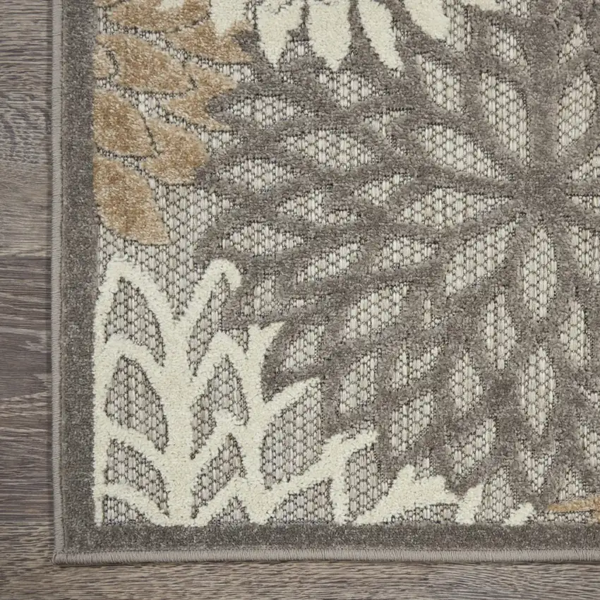 Natural and Gray Indoor Outdoor Runner Rug Photo 2