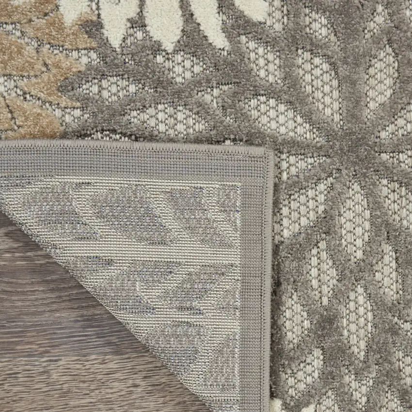 8' Gray And Ivory Indoor Outdoor Area Rug Photo 9
