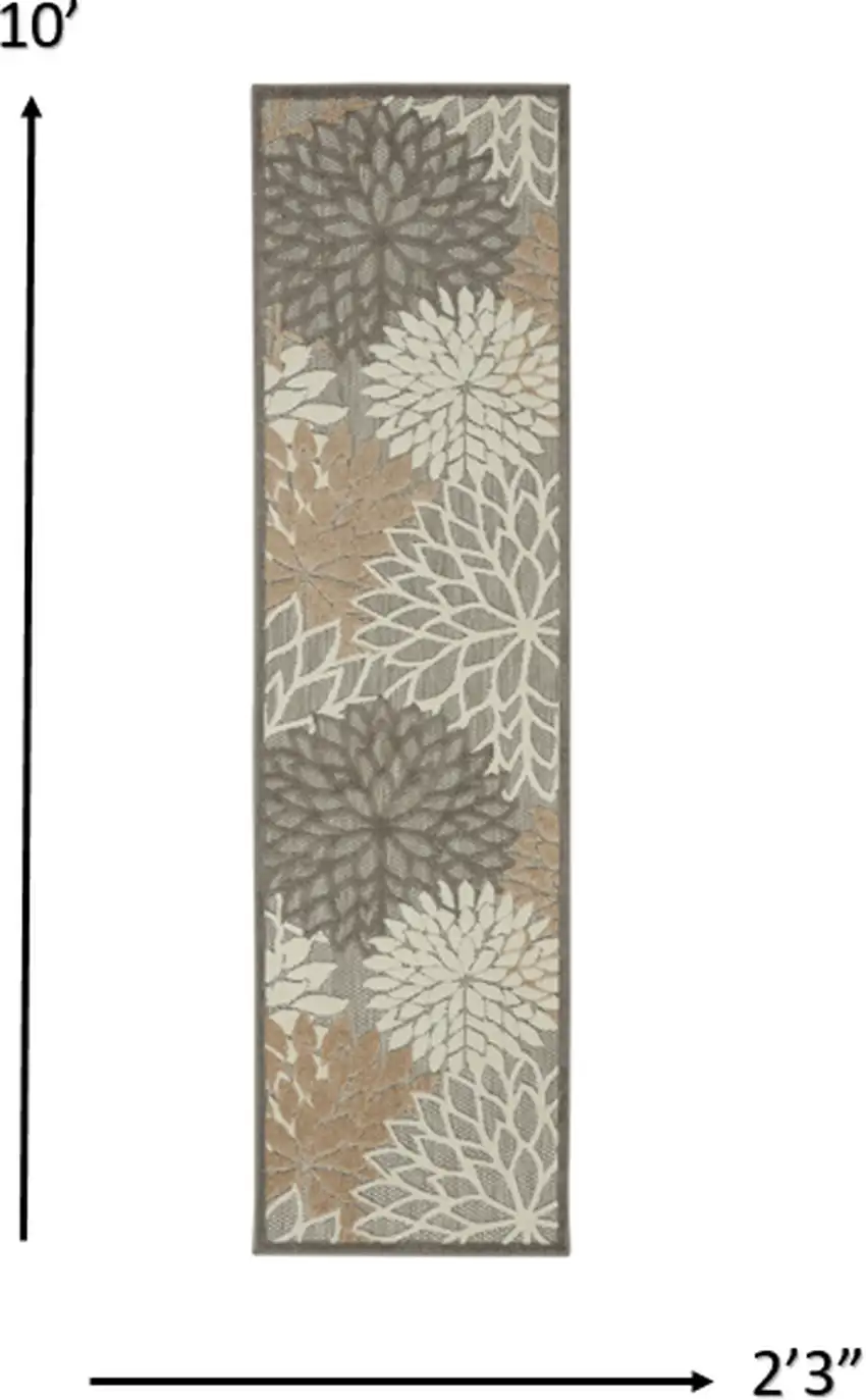 Natural and Gray Indoor Outdoor Runner Rug Photo 5