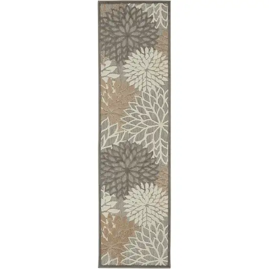 10' Gray And Ivory Indoor Outdoor Area Rug Photo 1