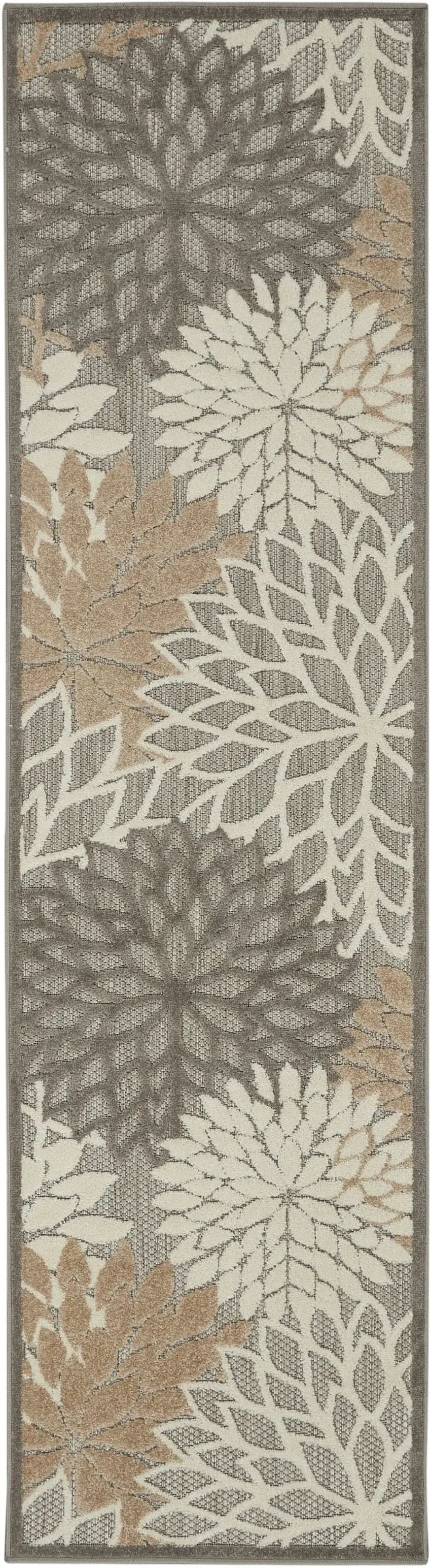 Natural and Gray Indoor Outdoor Runner Rug Photo 1