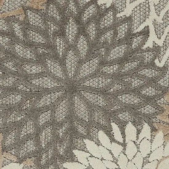 10' Gray And Ivory Indoor Outdoor Area Rug Photo 3