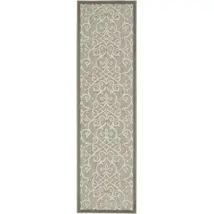 Photo of Natural and Gray Indoor Outdoor Runner Rug