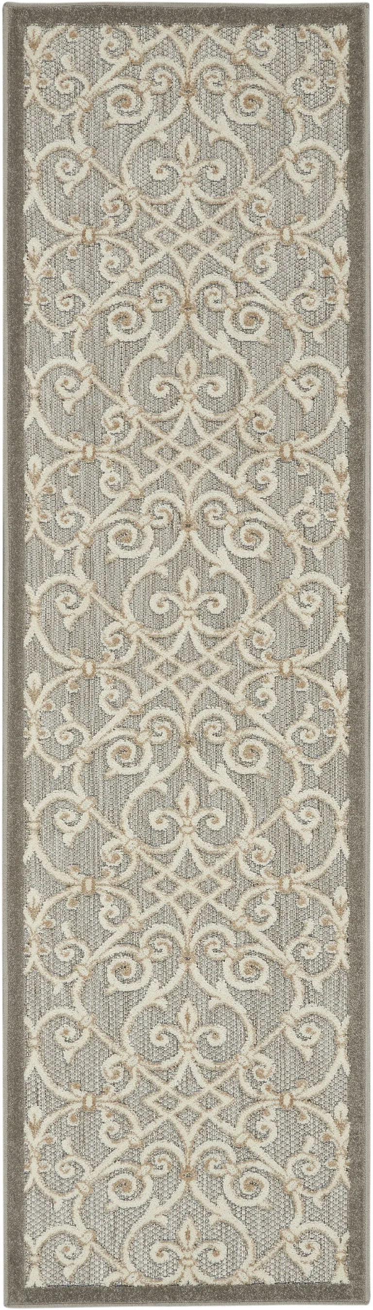 Natural and Gray Indoor Outdoor Runner Rug Photo 2