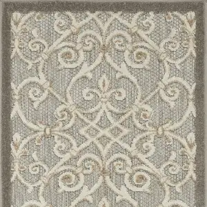 Photo of Natural and Gray Indoor Outdoor Runner Rug