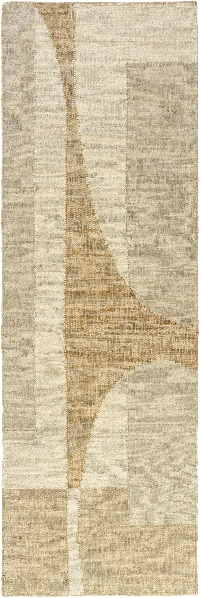 Natural and Ivory Abstract Hand Woven Area Rug Photo 2