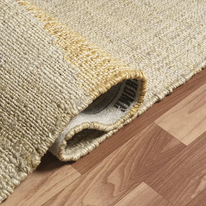 Natural and Ivory Abstract Hand Woven Area Rug Photo 7