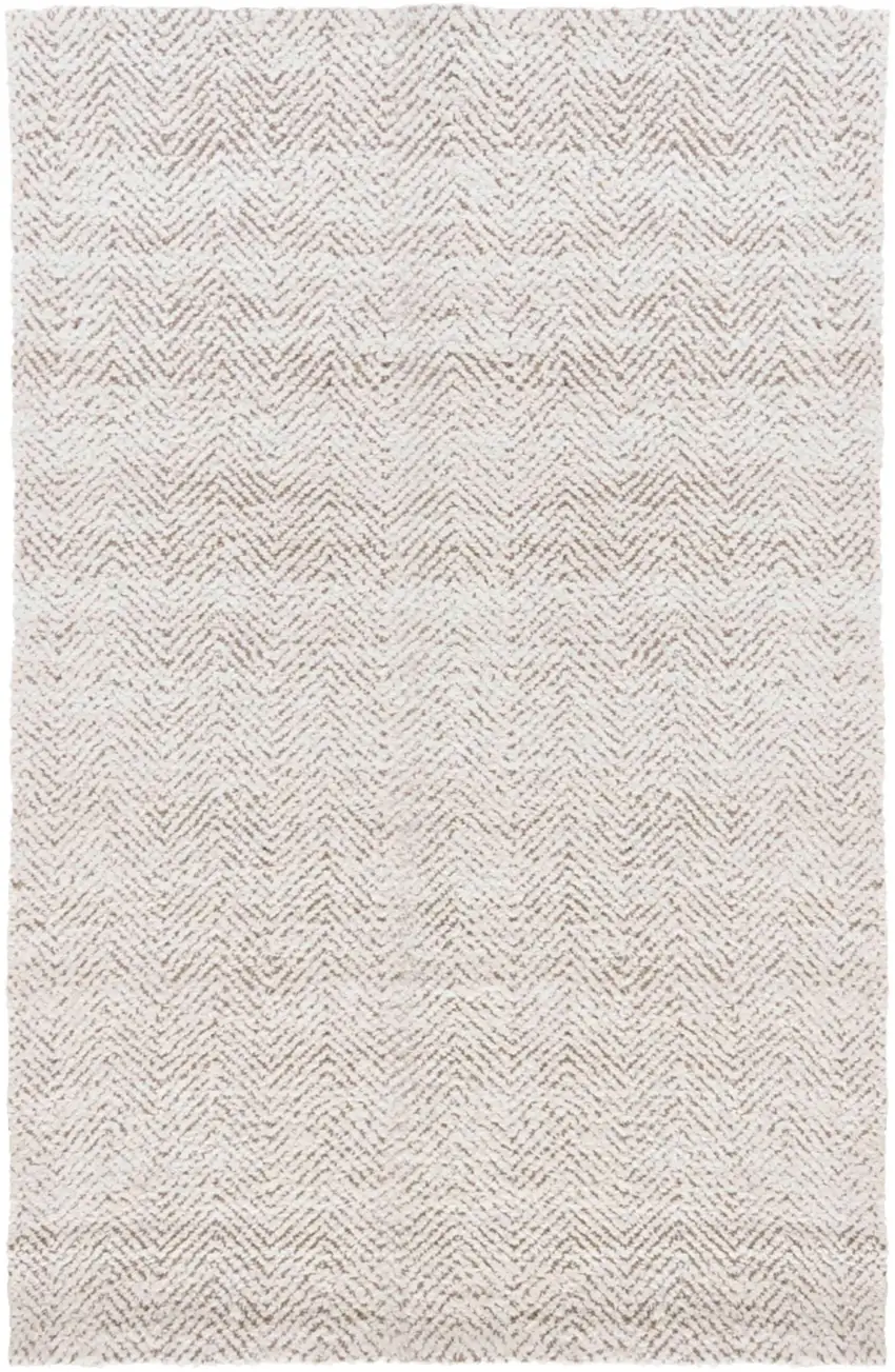 Natural and Ivory Chevron Hand Woven Area Rug Photo 1