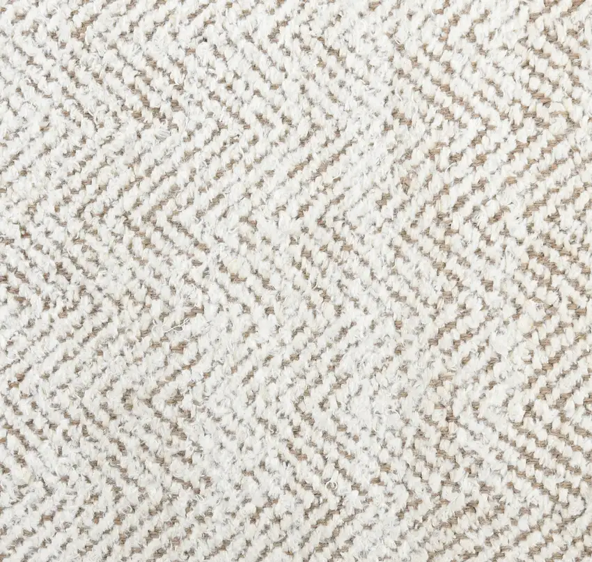 Natural and Ivory Chevron Hand Woven Area Rug Photo 8