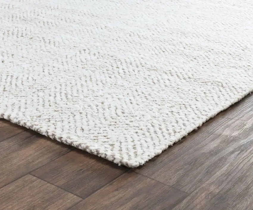 Natural and Ivory Chevron Hand Woven Area Rug Photo 3