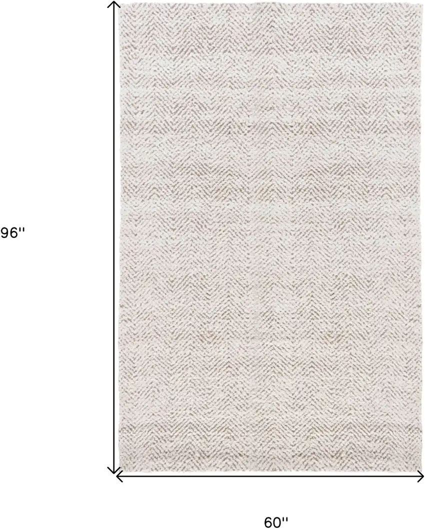 Natural and Ivory Chevron Hand Woven Area Rug Photo 7