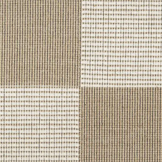 Natural and Ivory Geometric Power Loom Washable Non Skid Area Rug Photo 3