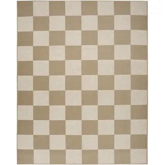Natural and Ivory Geometric Power Loom Washable Non Skid Area Rug Photo 2