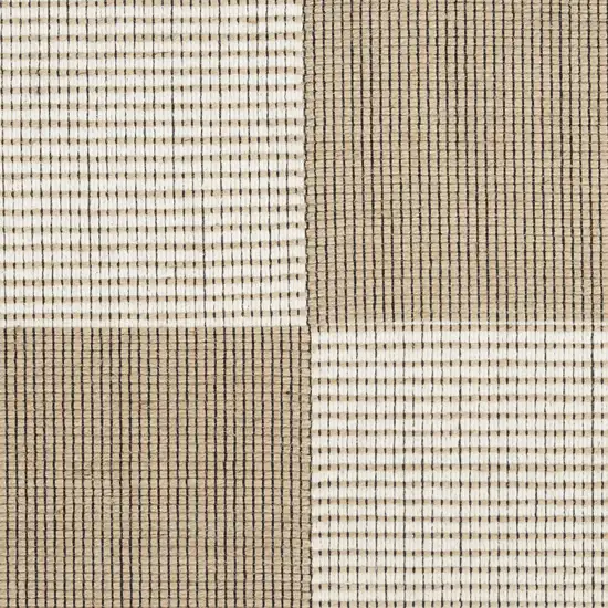 Natural and Ivory Geometric Power Loom Washable Non Skid Area Rug Photo 1