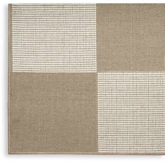 5' X 7' Natural and Ivory Geometric Power Loom Washable Non Skid Area Rug Photo 8