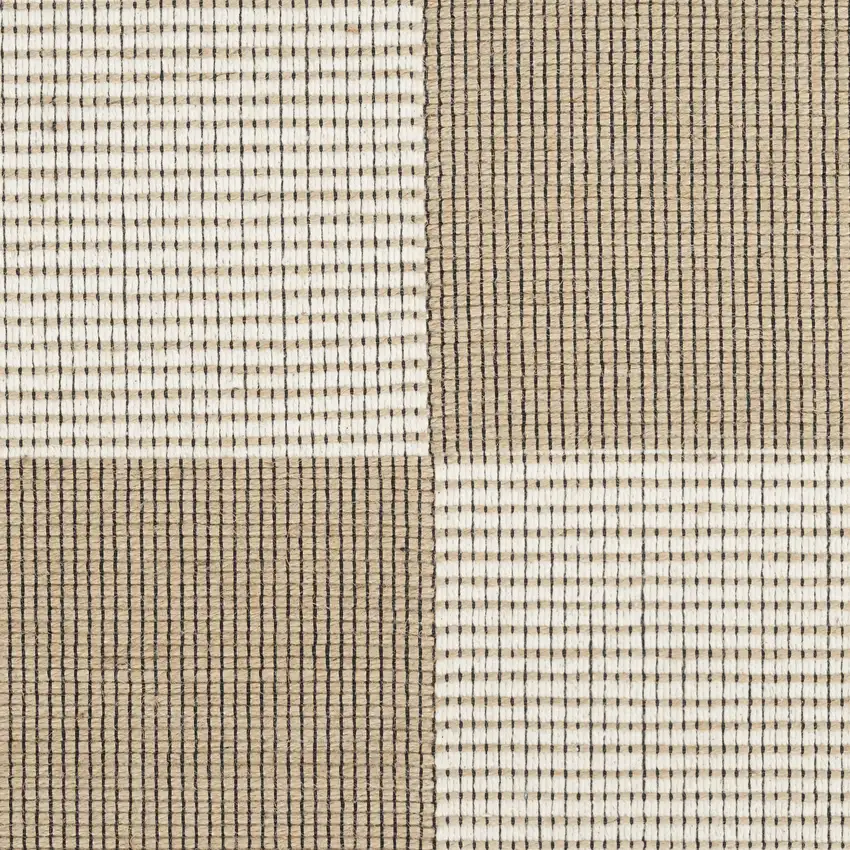 Natural and Ivory Geometric Power Loom Washable Non Skid Area Rug Photo 3