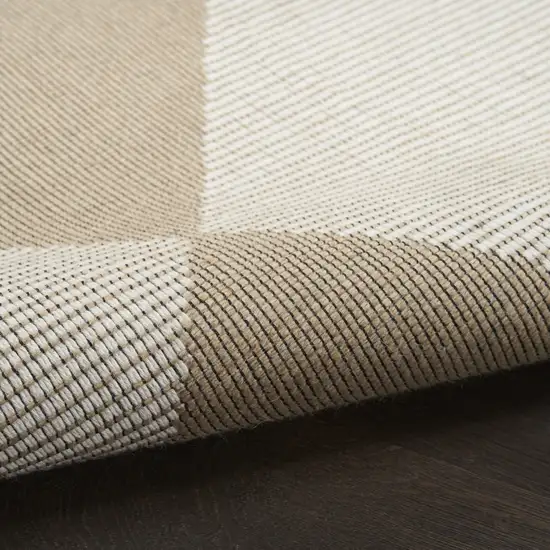 5' X 7' Natural and Ivory Geometric Power Loom Washable Non Skid Area Rug Photo 7