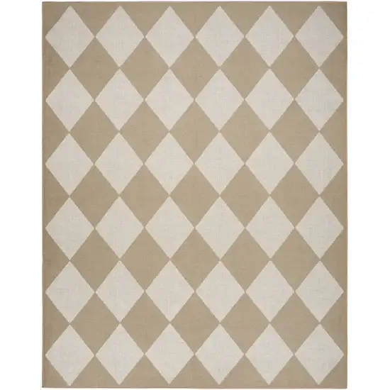 5' X 7' Natural and Ivory Geometric Power Loom Washable Non Skid Area Rug Photo 9