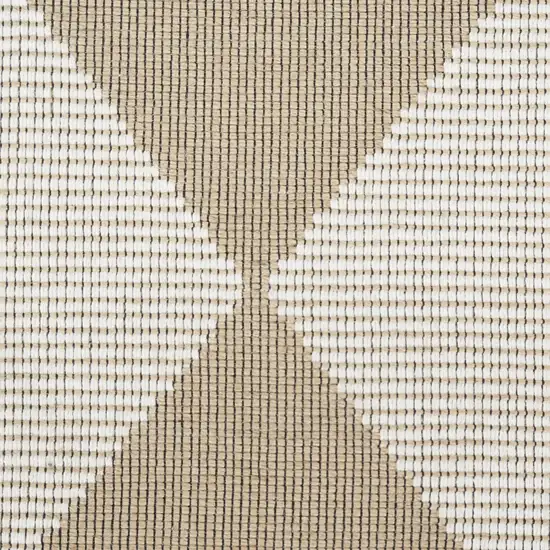 Natural and Ivory Geometric Power Loom Washable Non Skid Area Rug Photo 3