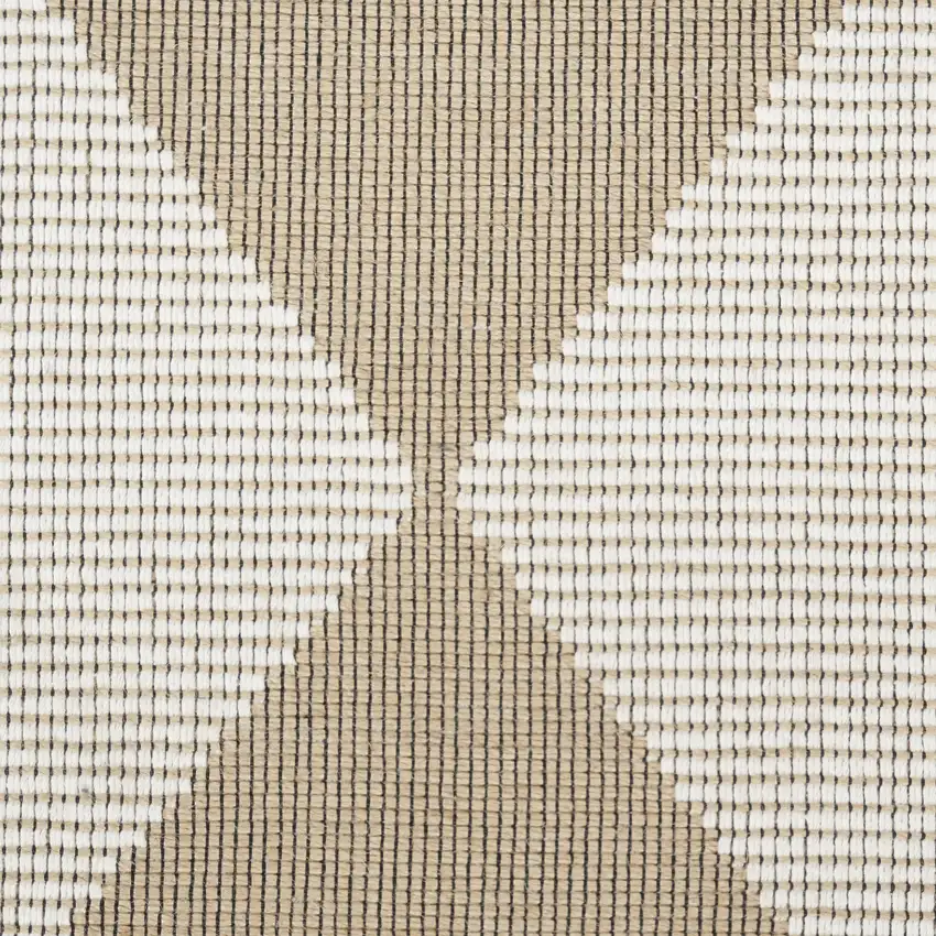 Natural and Ivory Geometric Power Loom Washable Non Skid Area Rug Photo 3