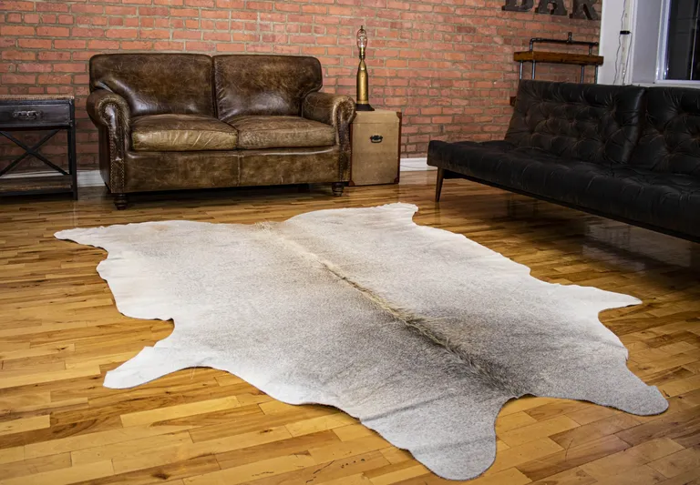 Natural and Light Gray Cowhide  Area Rug Photo 4