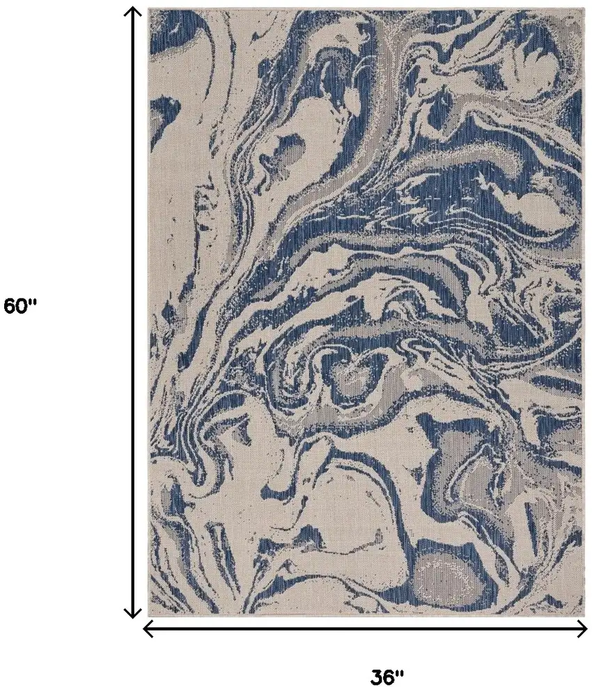 Blue And Gray Indoor Outdoor Area Rug Photo 3