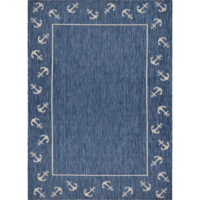 Navy Anchor Indoor Outdoor Area Rug Photo 1
