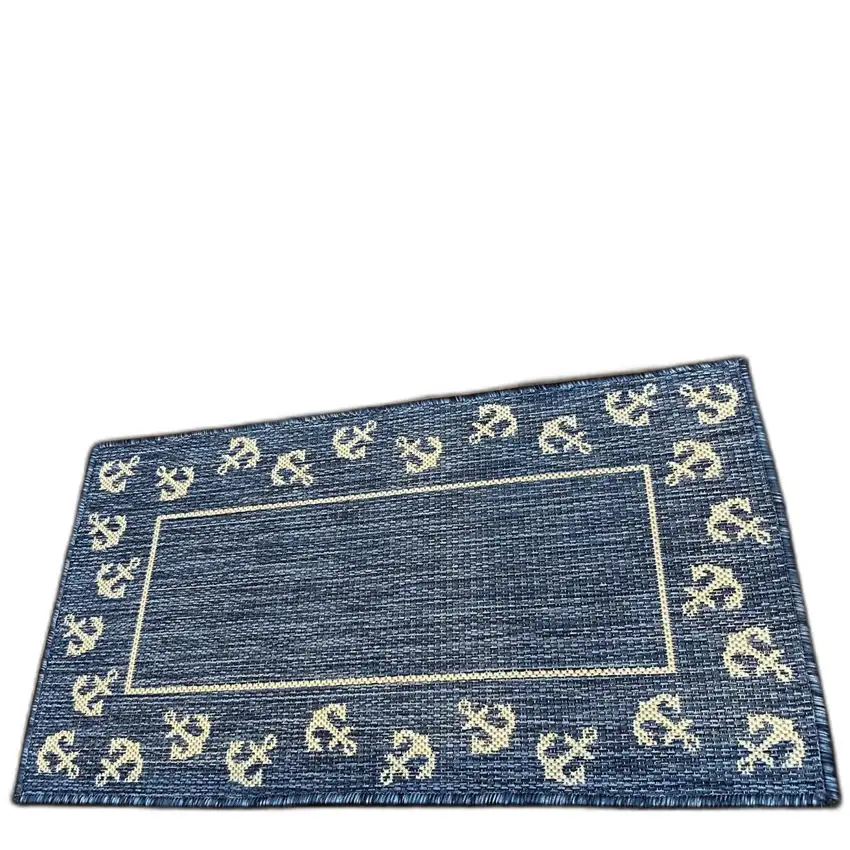 Navy Anchor Indoor Outdoor Scatter Rug Photo 5