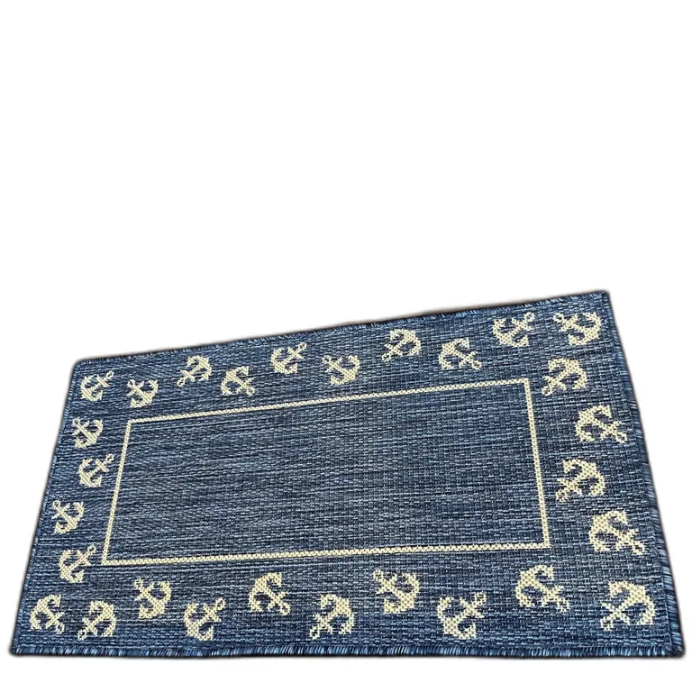 Navy Anchor Indoor Outdoor Scatter Rug Photo 5
