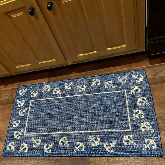 Navy Anchor Indoor Outdoor Scatter Rug Photo 9