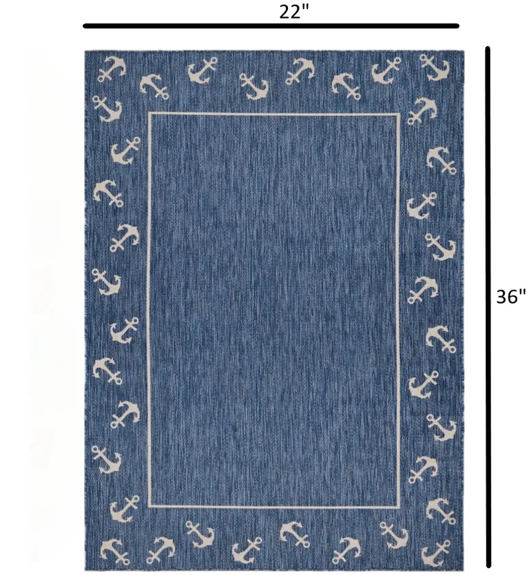 Navy Anchor Indoor Outdoor Scatter Rug Photo 4
