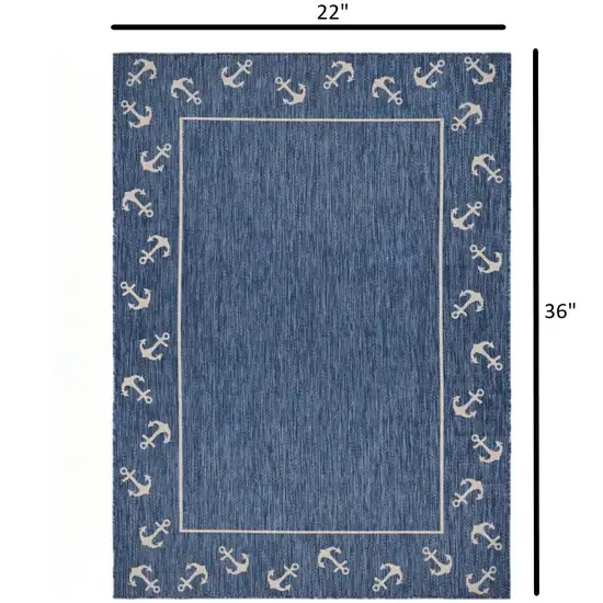 Navy Anchor Indoor Outdoor Scatter Rug Photo 4
