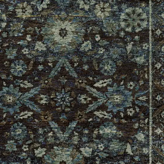 Navy Blue And Blue Oriental Area Rug Photo 4