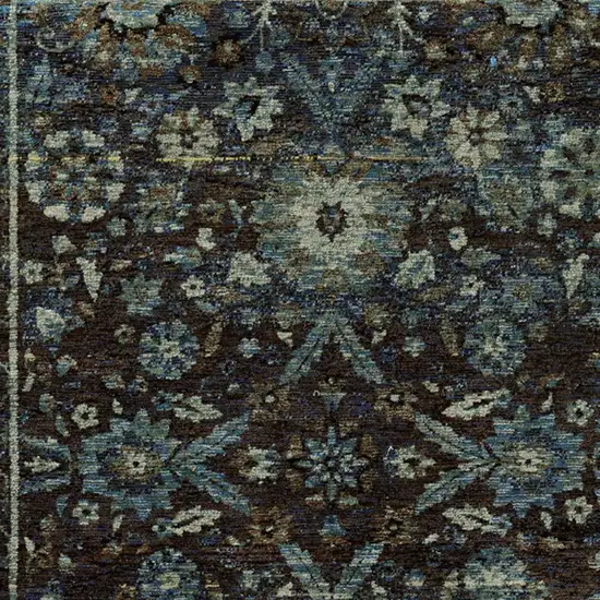 Navy Blue Oriental Power Loom Area Rug Photo 4