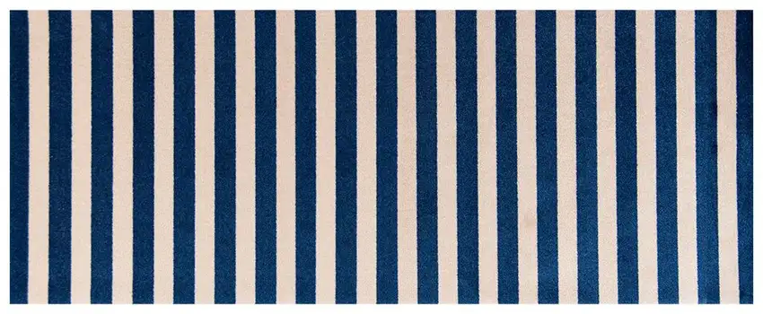 Navy And Sand Striped Tufted Washable Non Skid Area Rug Photo 1
