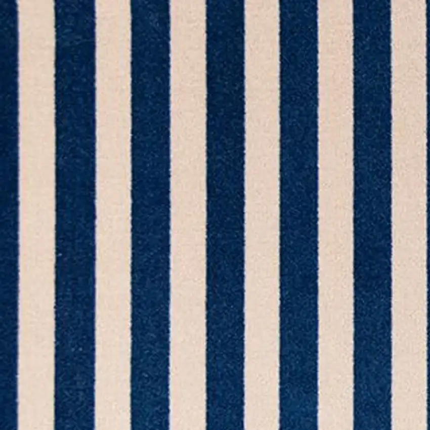 Navy And Sand Striped Tufted Washable Non Skid Area Rug Photo 3
