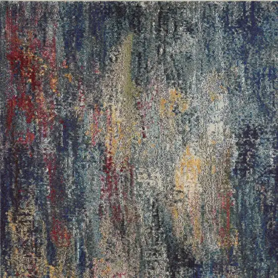 Navy Blue Abstract Area Rug Photo 7