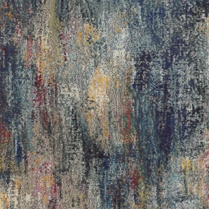 Navy Blue Abstract Area Rug Photo 3