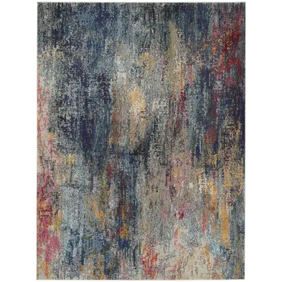 Navy Blue Abstract Area Rug Photo 4